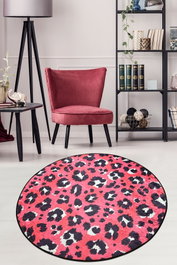 Conceptum Leopard Djt Çap 100 Alfombra Redonda 100 cm Poliéster